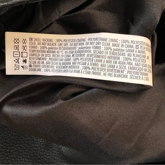 FOREVER 21 Jacket, Faux Leather Moto Black / Blue Size M - Picture 5 of 8